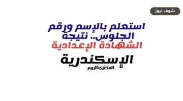 رابط نتيجة الشهادة الإعدادية في الإسكندرية بالاسم ورقم الجلوس مباشرة