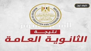 «رسميًا بنسبة 75.1%» نتيجة الثانوية العامة 2026 برقم الجلوس عبر موقع وزارة التربية والتعليم g12.emis.gov.eg