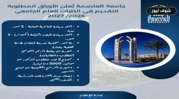 الأوراق المطلوبة للتقديم في جامعة العاصمة 2026/2027: دليل المستندات وخطوات القيد بالتفصيل