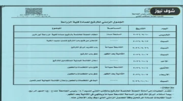 تقديم عمادة كلية الزراعة جامعة أسيوط بجدول زمني يمتد 15 يوماً لحسم المرشحين