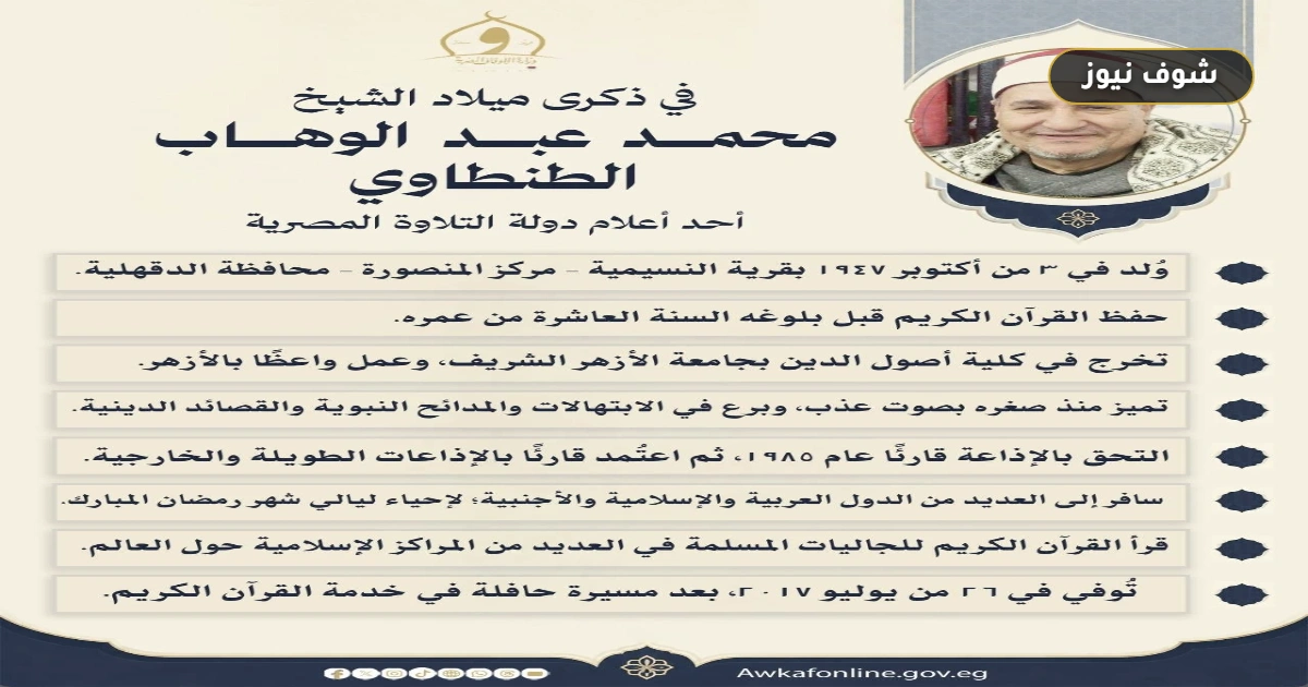 في ذكرى ميلاده.. مسيرة الشيخ محمد عبد الوهاب الطنطاوي أحد أعلام دولة التلاوة 5 في ذكرى ميلاده.. مسيرة الشيخ محمد عبد الوهاب الطنطاوي أحد أعلام دولة التلاوة